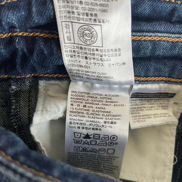 Women's Straight Leg Jeans - Dark Blue - Picture 9 of 9